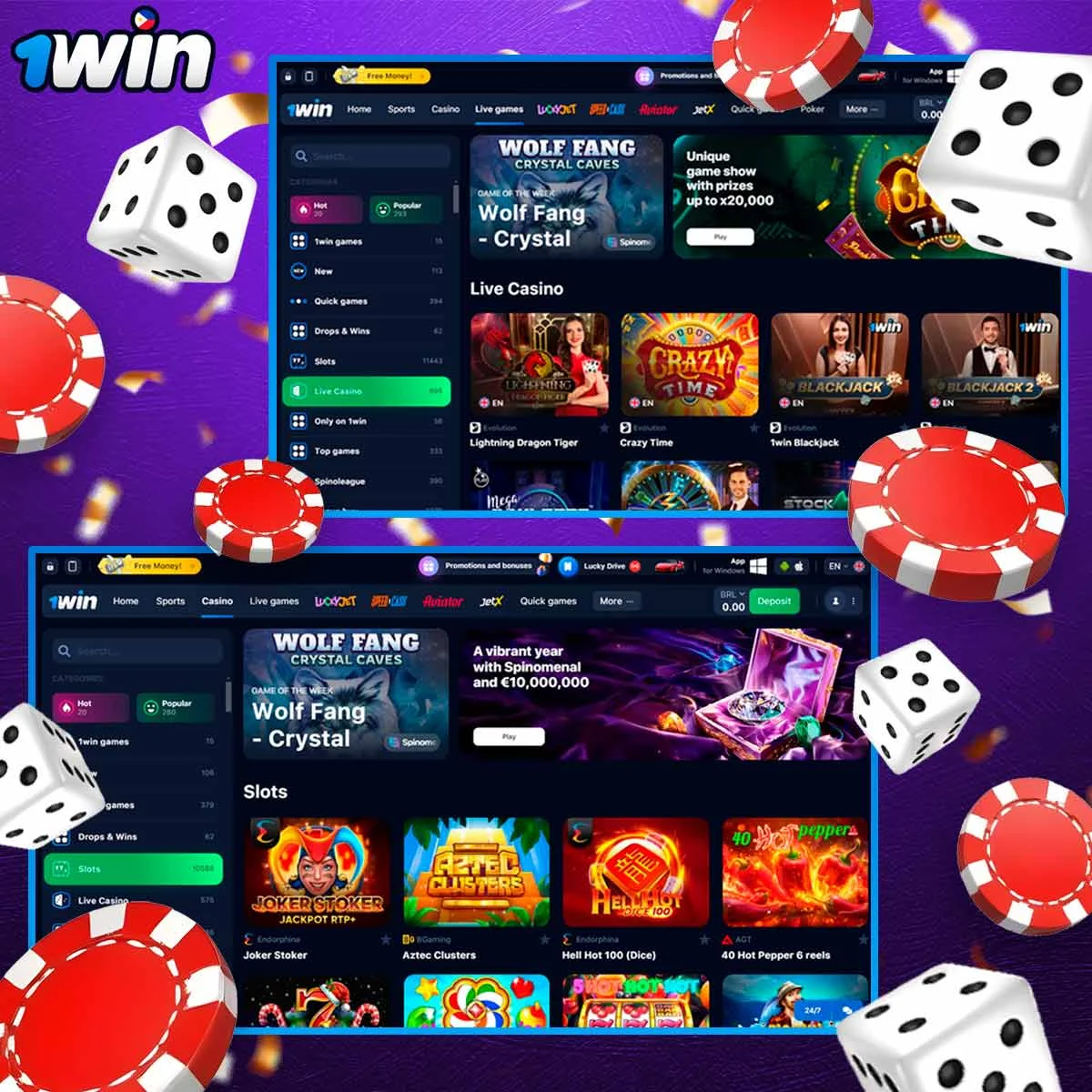 What casino games does 1Win offer?