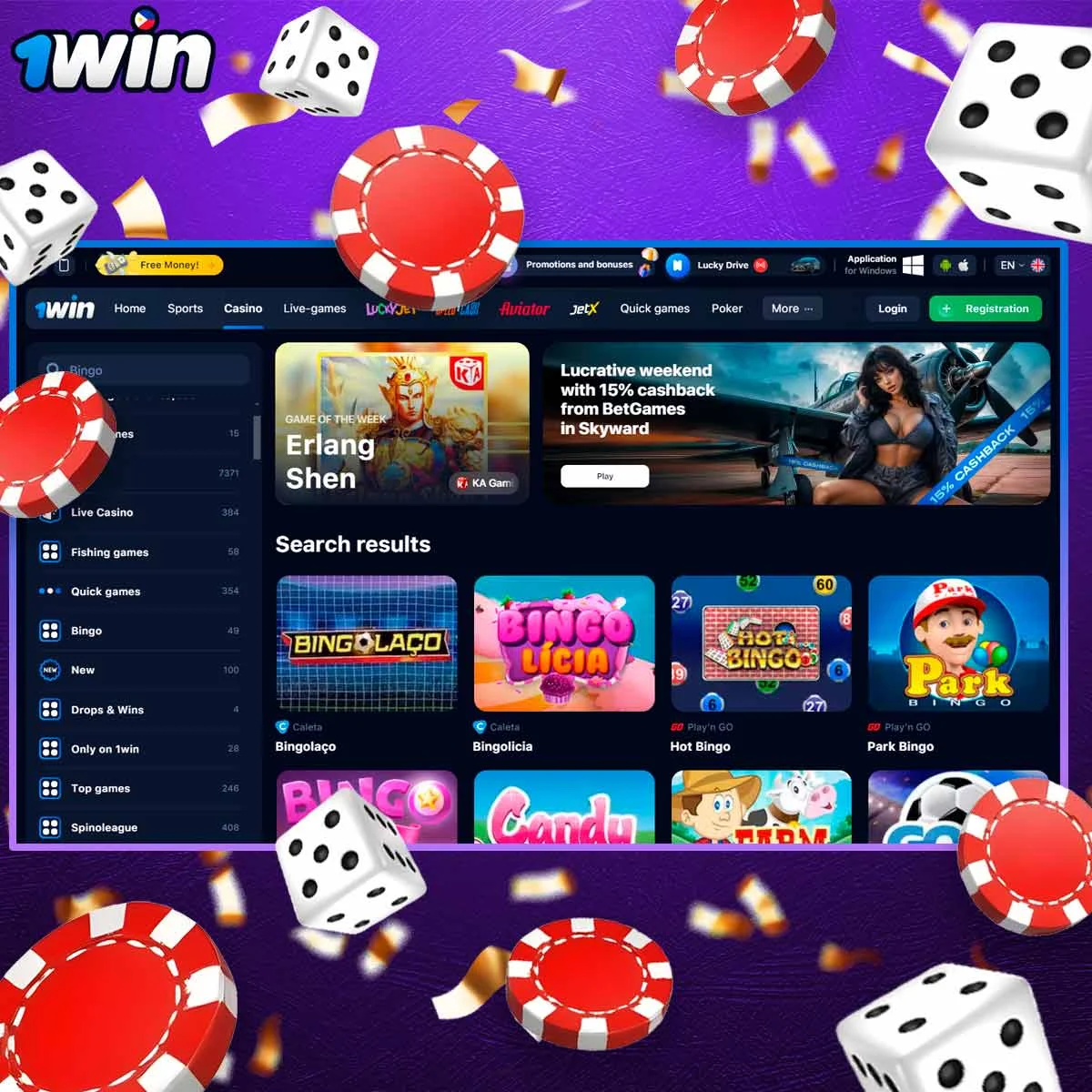 Information about Bingo at 1Win Casino