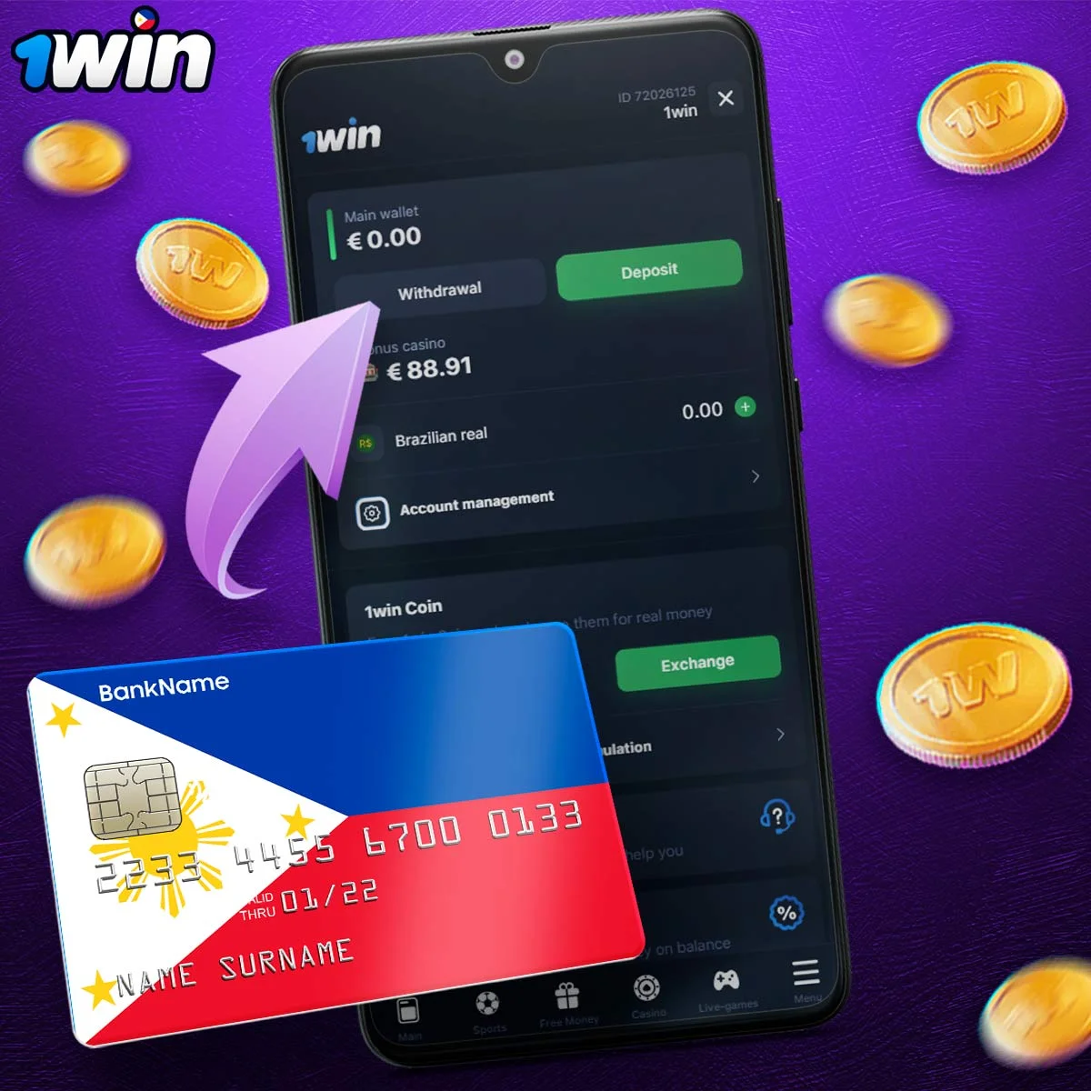 Withdrawal Instructions via 1Win App