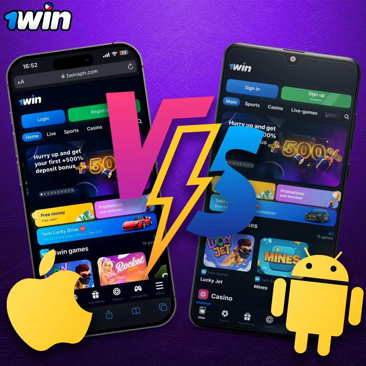 Comparison of 1Win mobile version and mobile app